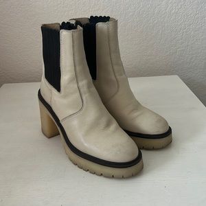 Free People James Chelsea Boots White Leather Gum Sole